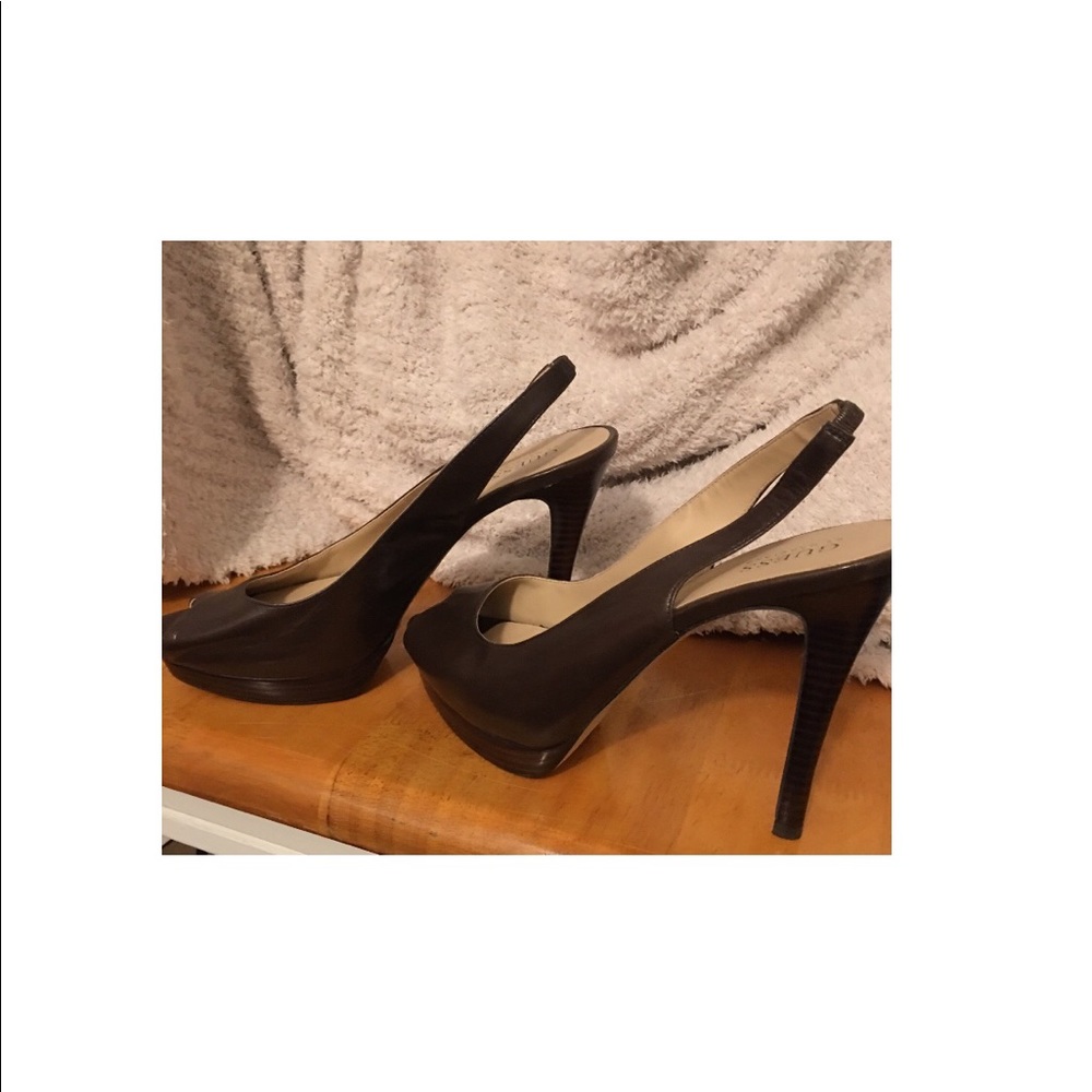 Guess Platform Peep-Toe Sling-Back Heels